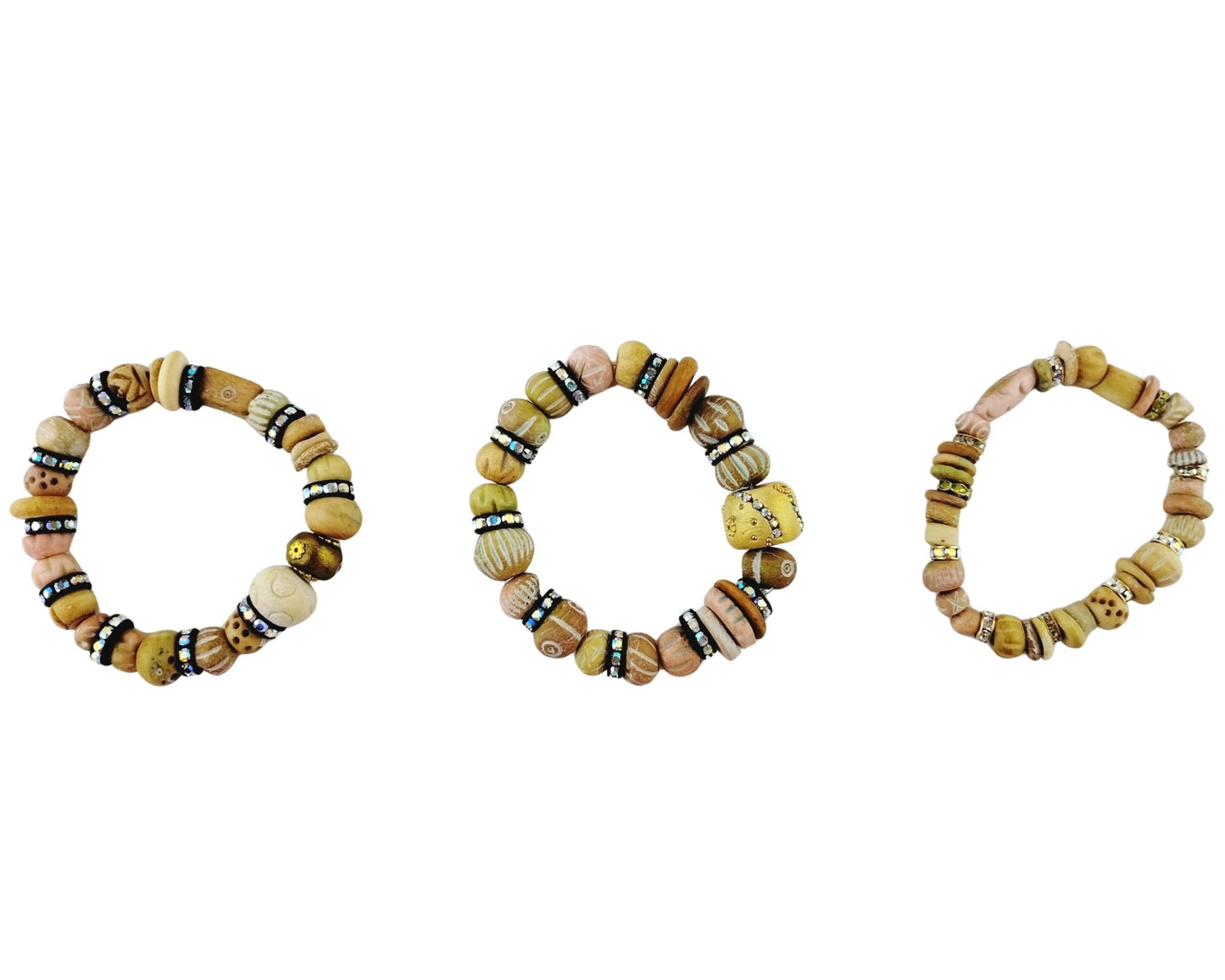 3 Stretch Bracelets on a white background.