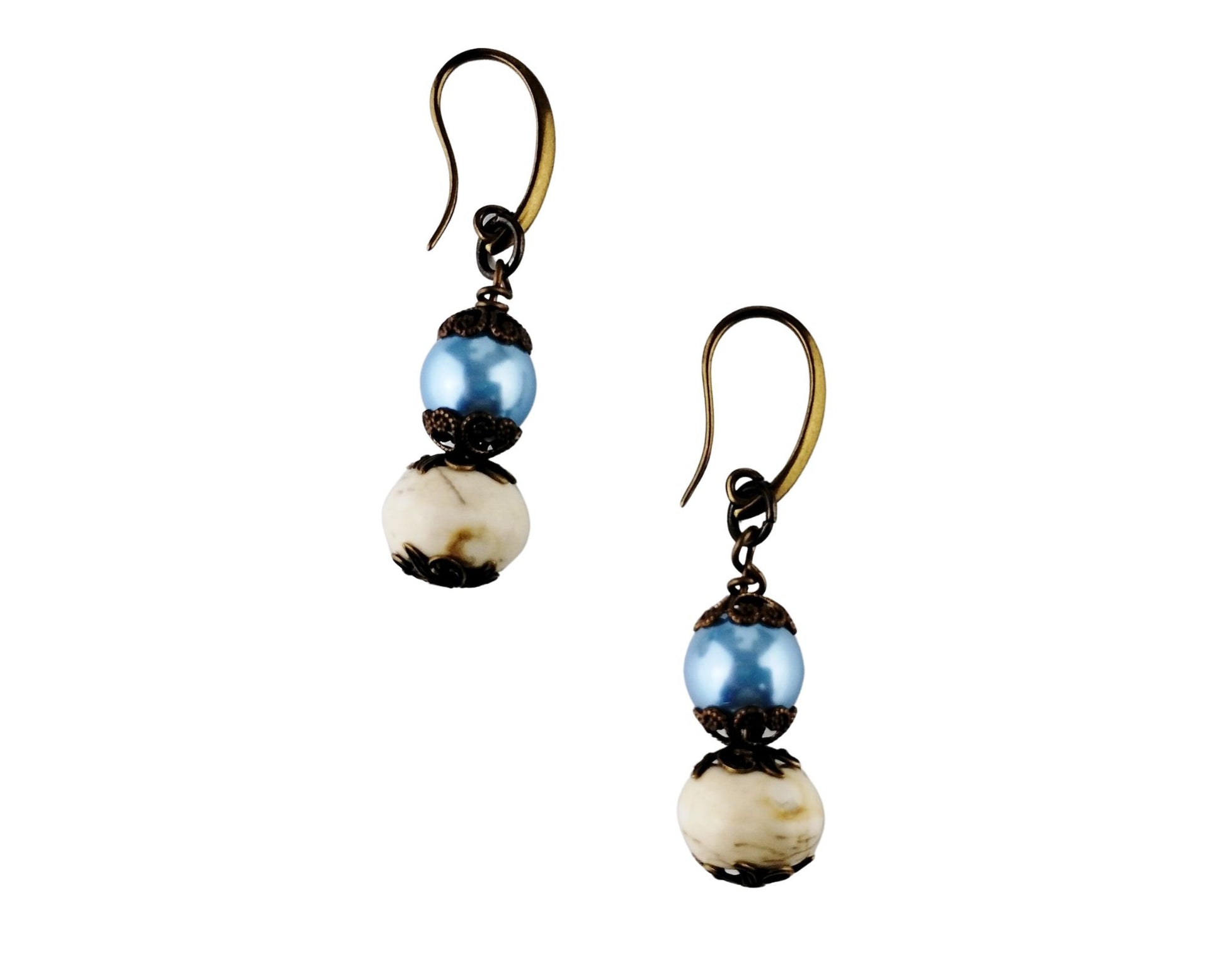 Elegant pearl and stone earrings perfect for everyday or dressy looks.