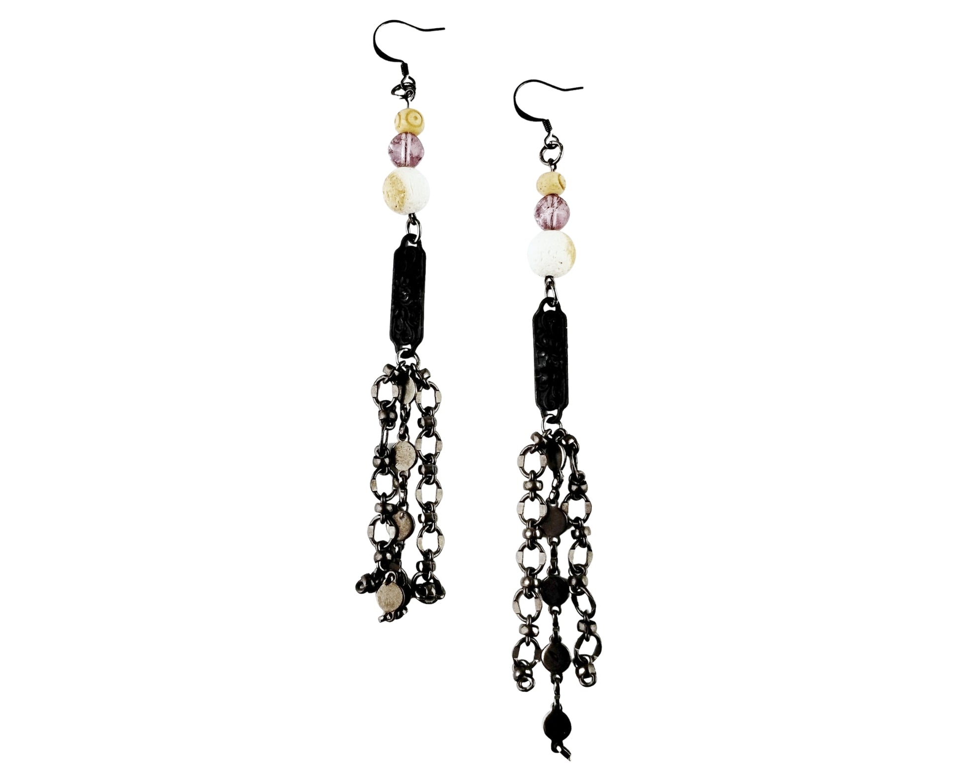 Long Earrings on a white background
