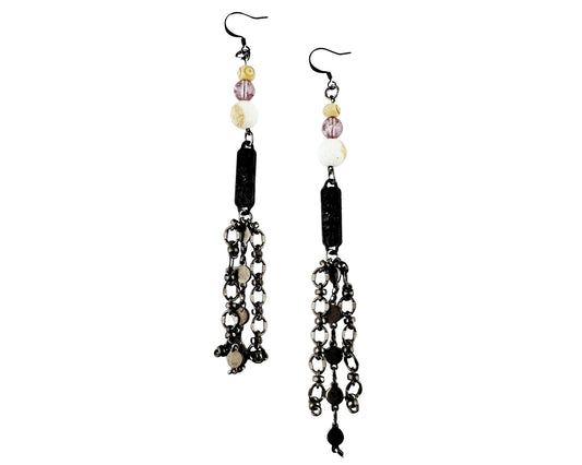 Long Earrings on a white background