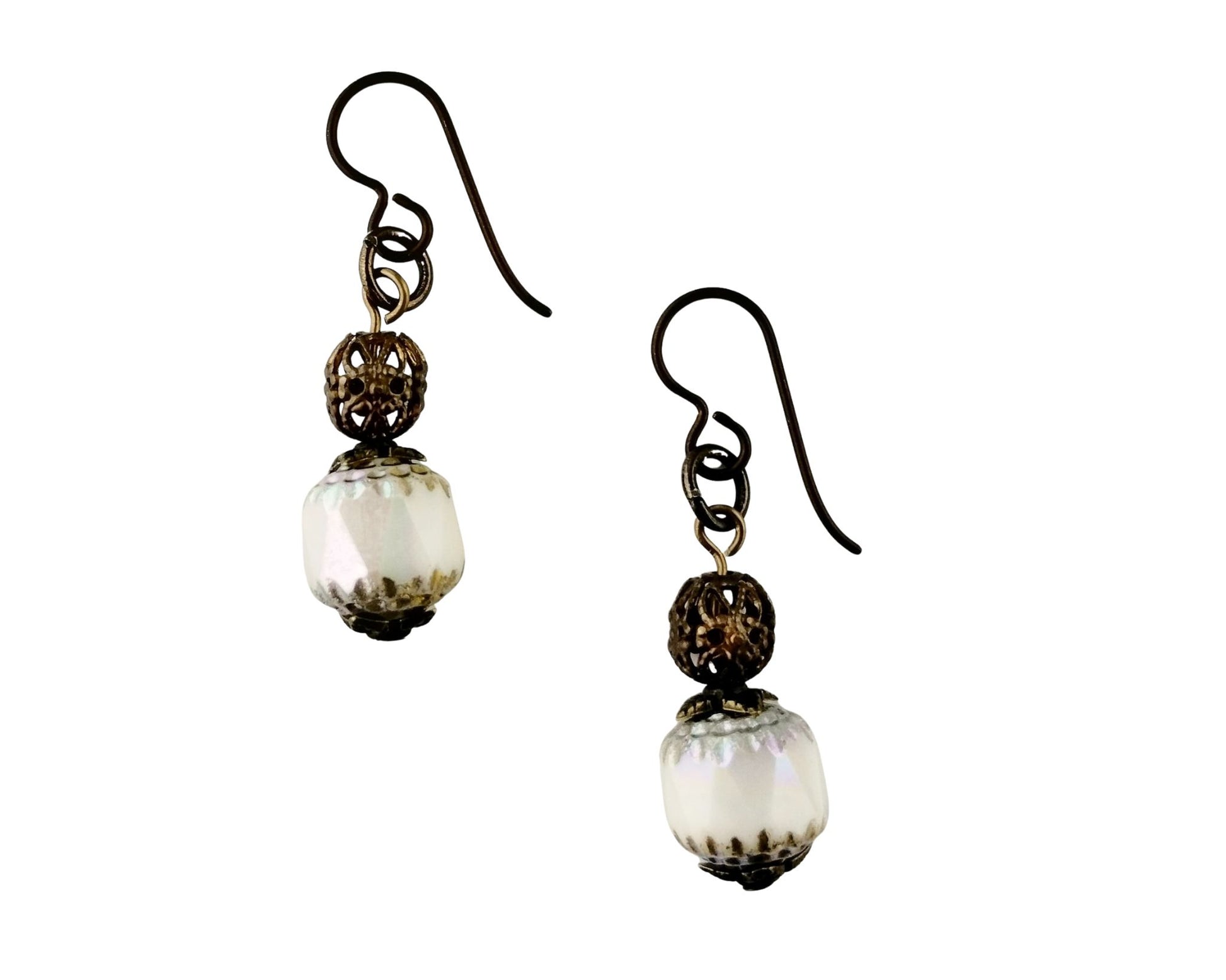 Matching white earrings.