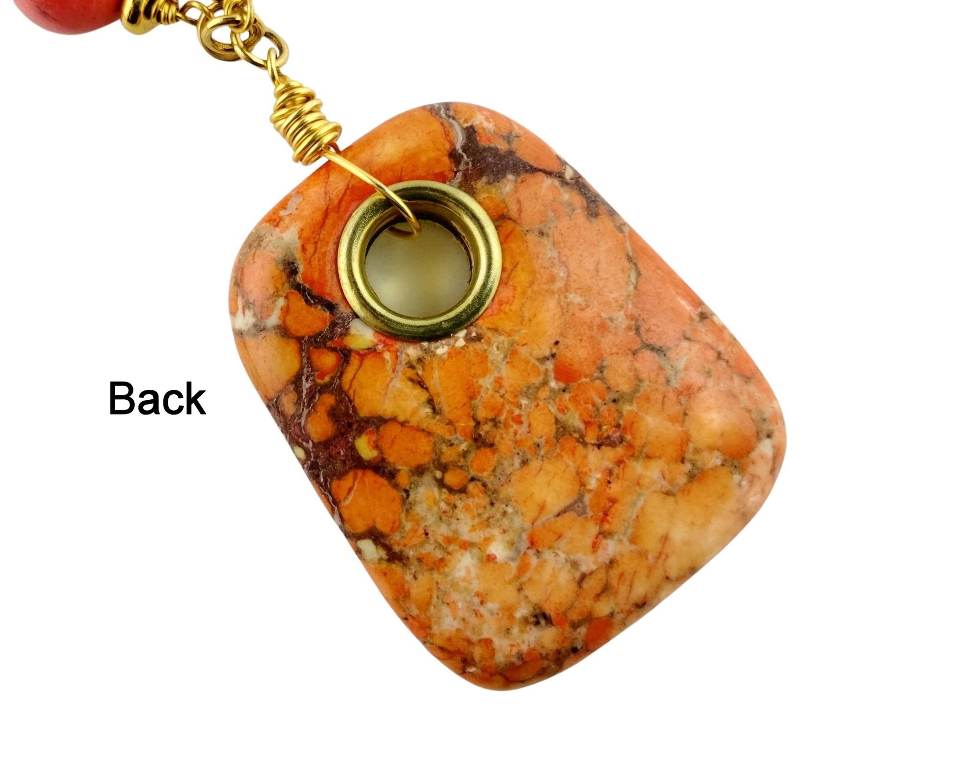 Back of Jasper & Coral Necklace