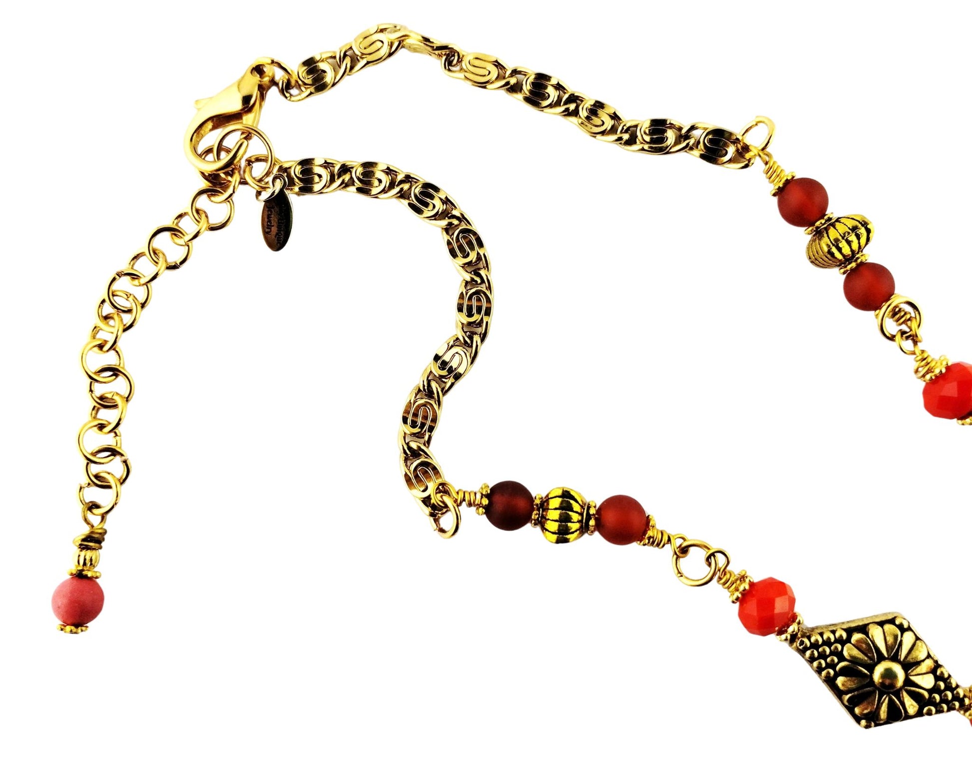 Close up of Jasper & Coral Necklace